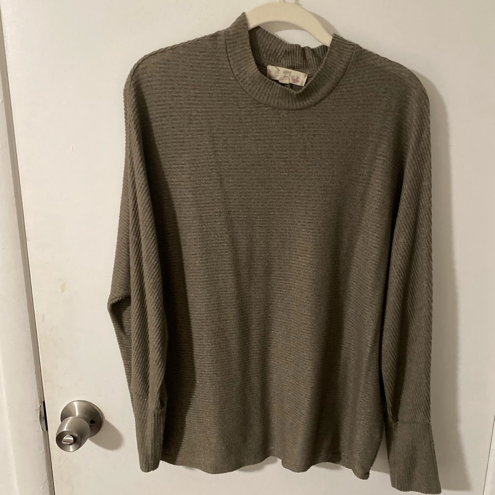Hippie Rose Women’s Knit Pullover Mockneck Long Sleeve Top - Picture 2 of 5